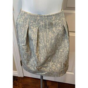 Lafayette 148 New York "Cracked" Pleated Shimmering Tan Skirt, Size 8 (US)